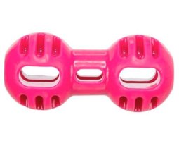 Игрушка Гантель для собак, резина, розовая, 11 см