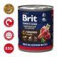 Консерва Brit, для взрослых собак всех пород, с говядиной и сердцем, Premium by Nature, 850 гр