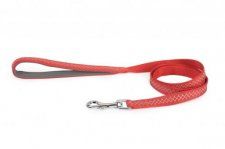 Поводок Camon для собак, тканевый, красный с узором ромбик, 15 мм/1,2 м