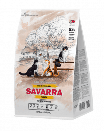 Корм SAVARRA Light Cat для взрослых кошек с избыточным весом и стерилизованных, индейка и рис, 2 кг