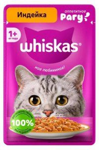 Пауч Whiskas для взрослых кошек, рагу с индейкой, 75 г