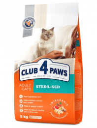 Корм Club 4 Paws для взрослых стерилизованных кошек, премиум-класса, 5 кг