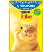 Пауч FRISKIES для взрослых кошек, с лососем в подливе, 85 г