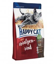 Корм Happy Cat для взрослых кошек с нормальным уровнем активности с баварской говядиной, Adult Voralpen-Rind 32/18, 10 кг