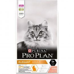 Корм Purina Pro Plan для взрослых кошек с поддержкой кожи и шерсти с высоким содержанием лосося, 10 кг