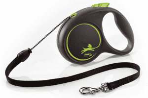Рулетка Flexi Black Design M тросовая, зеленая, 5 м