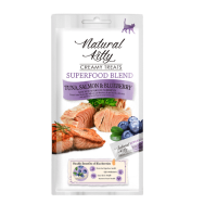Лакомство Pettric Natural Kitty крем-суп для кошек Тунец, лосось и черника, 4 шт
