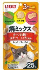 Лакомство INABA для кошек, с кацуобуси,морским гребешком, кальмарами, ЯКИМИКСУ, 25 г