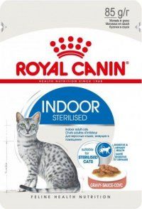 Пауч Royal Canin для взрослых кошек, живущих в помещении, кусочки в соусе, Indoor Sterilised in Gravy, 85 г