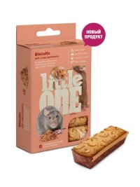 Лакомство Little One для хомяков, крыс,мышей и песчанок бисквиты с хрустящим гаммарусом, 35 г