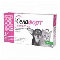 Селафорт, капли противопаразитные, для кошек и собак менее 2,5 кг, 0,25 мл
