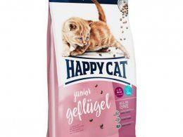 Корм Happy Cat для котят от 4 месяцев до года с домашней птицей, Junior Geflügel 34/19, 10 кг