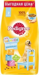 Корм Pedigree для щенков всех пород, со вкусом курицы, 13 кг