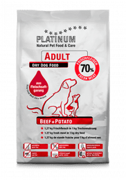 Корм Platinum для взрослых собак, всех пород, со вкусом говядины и картофеля, 1,5 кг