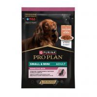 Пауч Purina Pro Plan для взрослых собак с чувствительным пищеварением, с лососем в соусе, 85 г