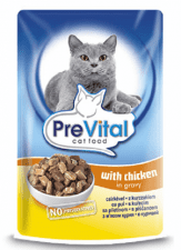 Пауч PreVital для кошек, Курица в соусе, 100 г