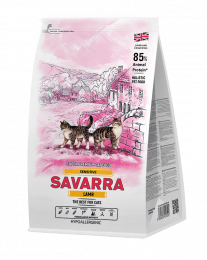 Корм SAVARRA Sensitive Cat для взрослых кошек с чувствительным пищеварением, ягненок и рис, 400 г