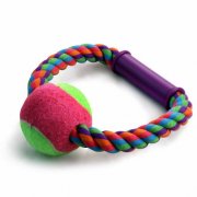 Игрушка Верёвка-кольцо с ручкой, мяч, для собак, d65/165мм