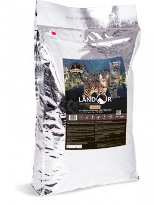 Корм Landor для стерилизованных и с избыточным весом кошек, с уткой и рисом, 10 кг