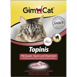 Лакомство GIMPET для кошек с добавлением витаминов и минералов, TOPINIS CURD, 180 шт