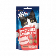Хрустящее лакомство Felix для взрослых кошек со вкусом говядина, 60 г