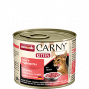 Консерва Carny для котят, говядина, сердце индейки, 200 г