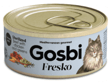 Консервы Gosbi Fresko Cat для стерилизованных кошек, с говядиной, курицей и зеленью, 70 г	