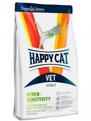 Корм Happy Cat для взрослых кошек всех пород с пищевой аллергией, VET Hypersensitivity Adult, 300 г