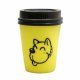 Игрушка Кофе с пищалкой для собак, жёлтая, 10х7 см