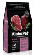 Корм AlphaPet, для взрослых кошек, с говядиной и печенью, 1,5 кг