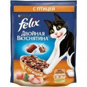 Корм FELIX Двойная вкуснятина для взрослых кошек с птицей, 750 г