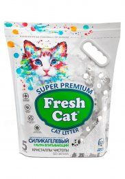 Силикагелевый впитывающий наполнитель, Fresh Cat Кристаллы чистоты, 2 кг (5 л)