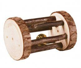 Игрушка из натурального дерева с колокольчиком, для грызунов, 5х7 см
