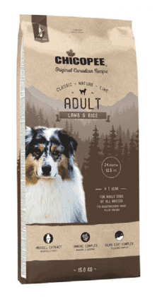 Корм Chicopee CNL Adult для взрослых собак всех пород, ягненок и рис, 15 кг