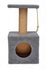 Домик-когтеточка Kogti для кошек многоуровневый, серый, Кубик, 32х32х33 см