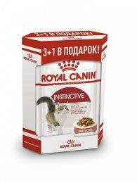 Кусочки в соусе Royal Canin для взрослых кошек, INSTINCTIVE, ПРОМО НАБОР 3+1 (4 штх85 г)