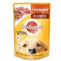 Пауч Pedigree для взрослых собак всех пород, со вкусом говядины в соусе, 85 г