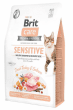 Корм Brit для кошек с чувствительным пищеварением, беззерновой, Care Cat GF Sensitive Healthy Digestion & Delicate Taste, индейка и лосось, 400 г