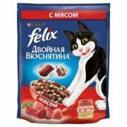 Корм Felix, для кошек, с мясом, Двойная вкуснятина, 200 г 