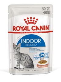 Пауч Royal Canin для домашних стерилизованных кошек, кусочки в соусе, INDOOR STERILISED in GRAVY, 85 г