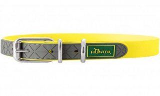 Ошейник HUNTER неоновый жёлтый, Collar Convenience 45/S-M