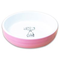 Миска Mr.Kranch Кошка с бантиком керамическая для кошек, лиловая, 370 мл