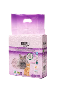Наполнитель BUBU PETS соевый с бентонитом для кошачьего туалета, TOFU CAT LITTER + BETTONITE Lavender, 6л(2.2 кг)