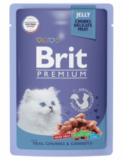 Пауч Brit Premium для котят, Телятина с морковью в желе, 85 г