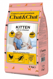 Корм Chat&Chat Expert, для котят, со вкусом курицы, 2кг