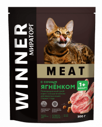 Корм Winner Meat для взрослых кошек старше 1 года, с ягненком, 300 г