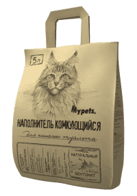 Бентонитовый комкующийся наполнитель, Mypets, 4 кг (5 л)