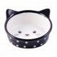 Миска Mr.Kranch Мордочка кошки, керамическая для кошек, черная в горошек, 250 мл