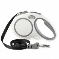 Поводок-рулетка Triol Urban M для собак, лента, белый, до 25 кг, 5 м