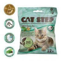 Комкующийся наполнитель Cat Step соевый, Tofu Green Tea, 5,4 кг (12 л)